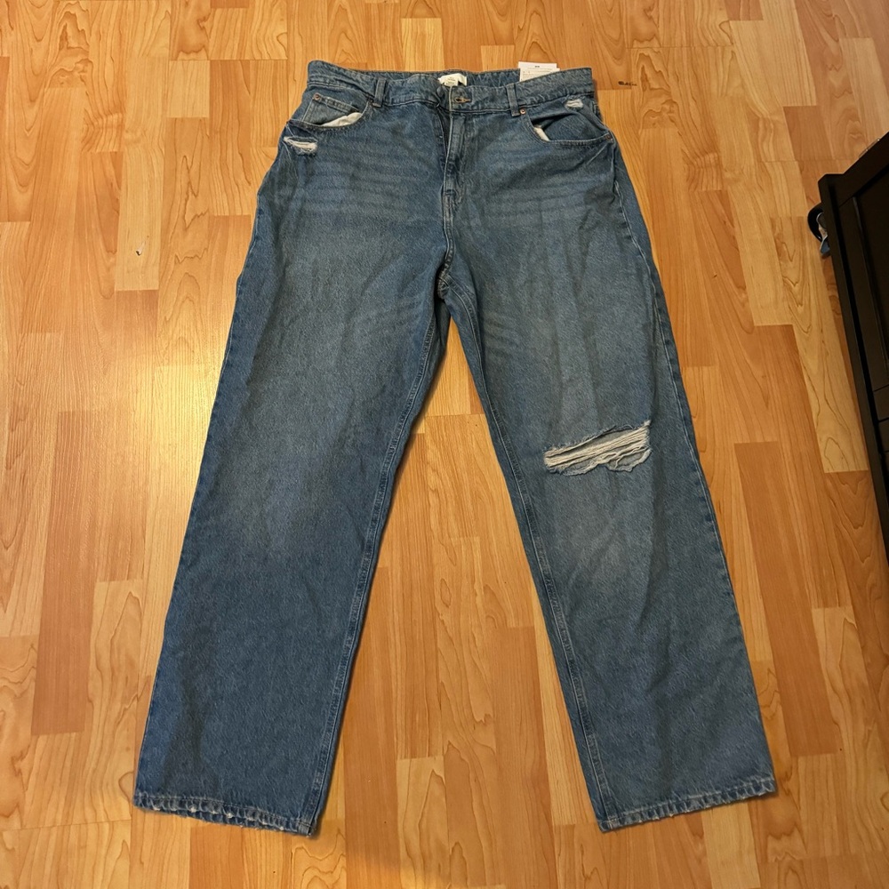 Womens Blue Distressed Jeans